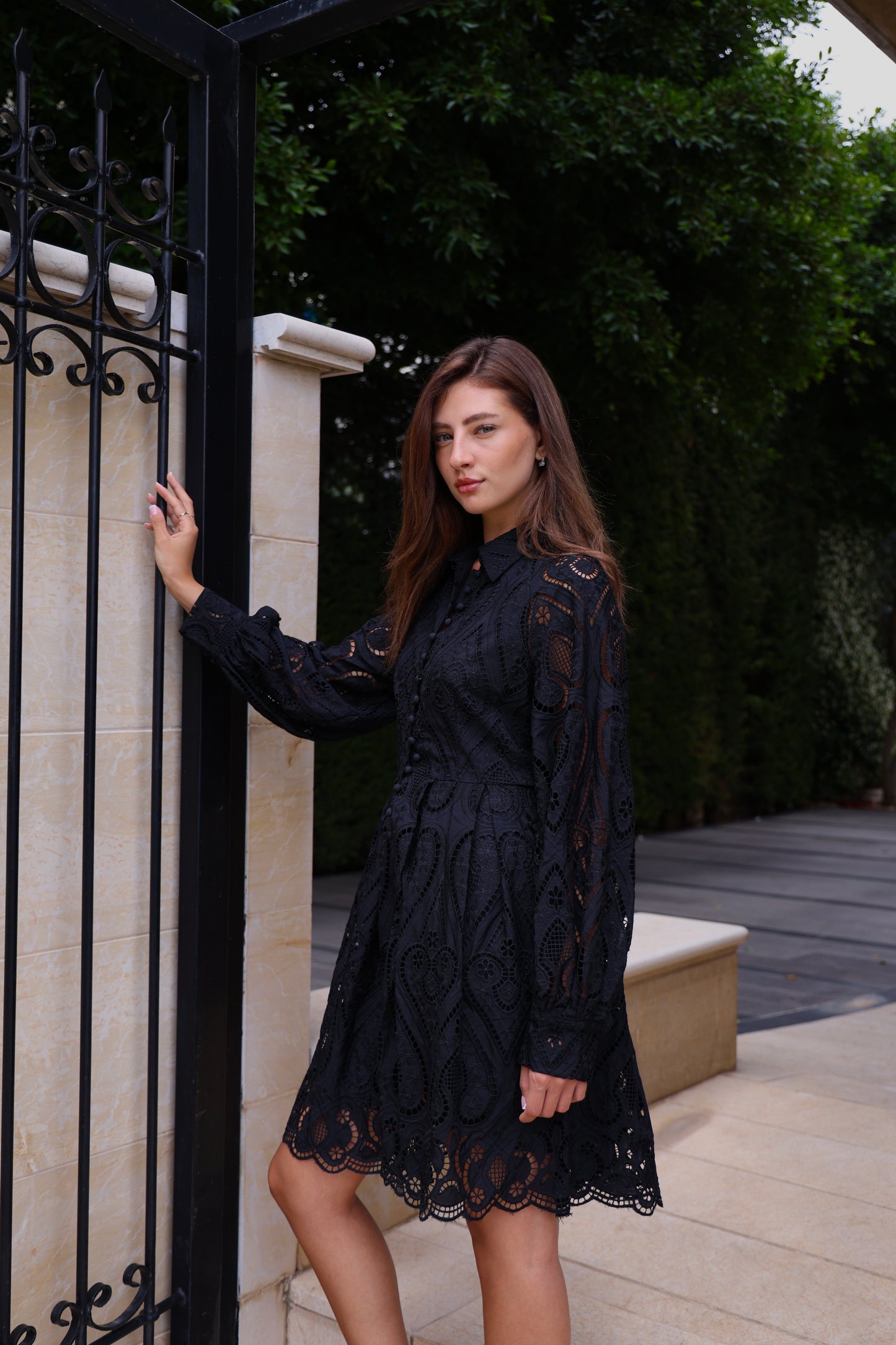 Black Broderie Anglaise Dress