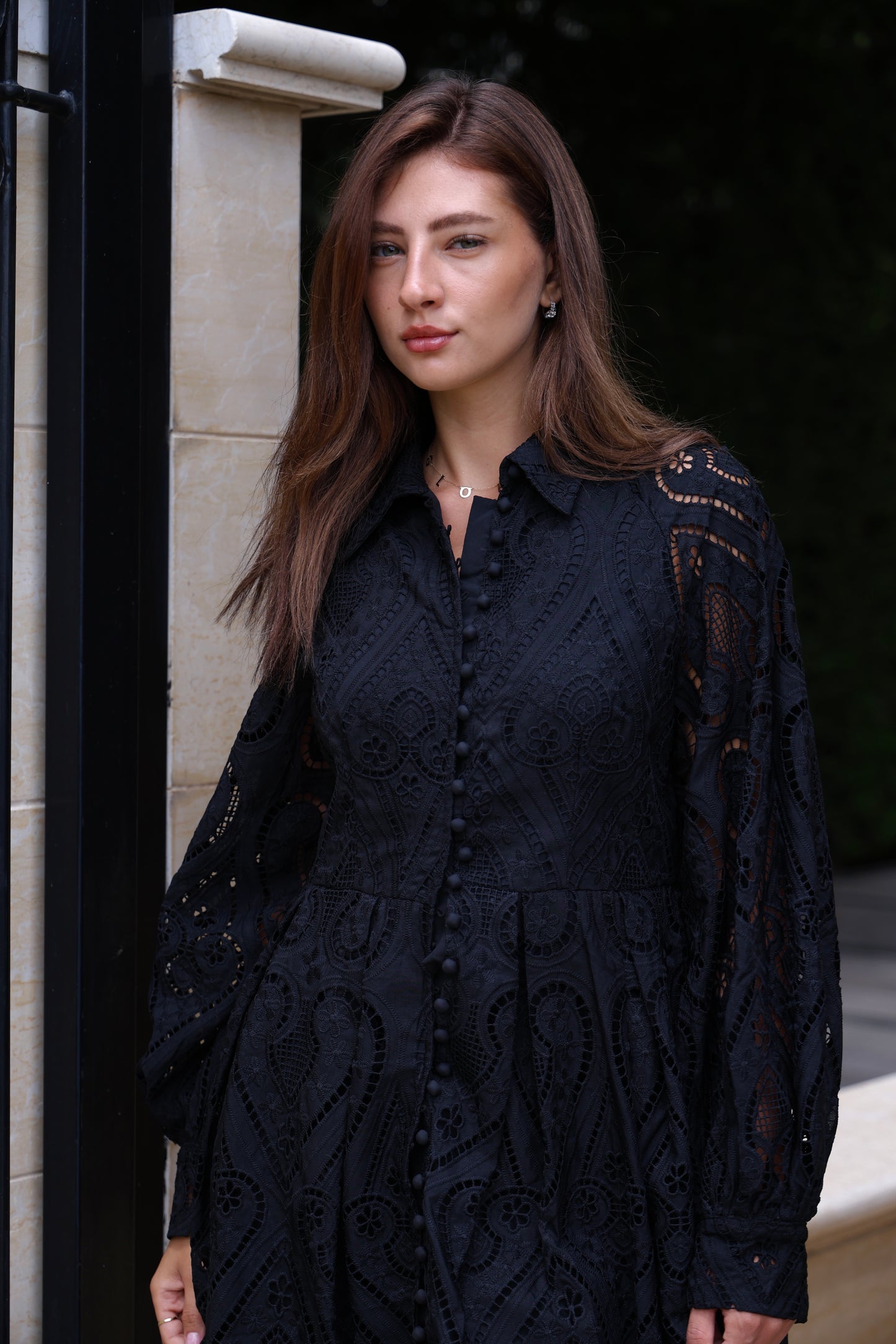 Black Broderie Anglaise Dress