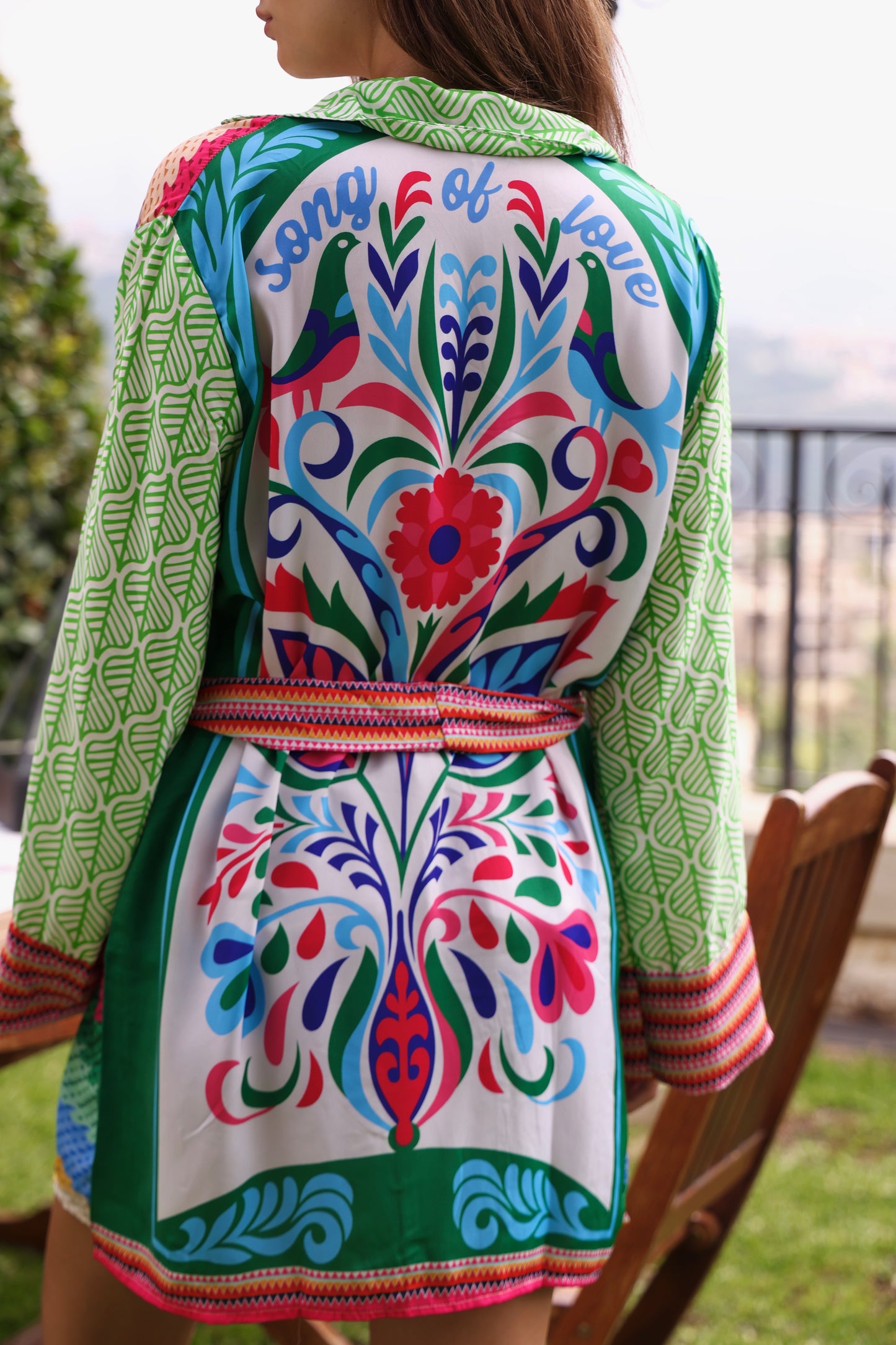 Rainbow Patchwork Kimono Jacket