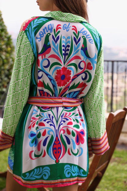 Rainbow Patchwork Kimono Jacket