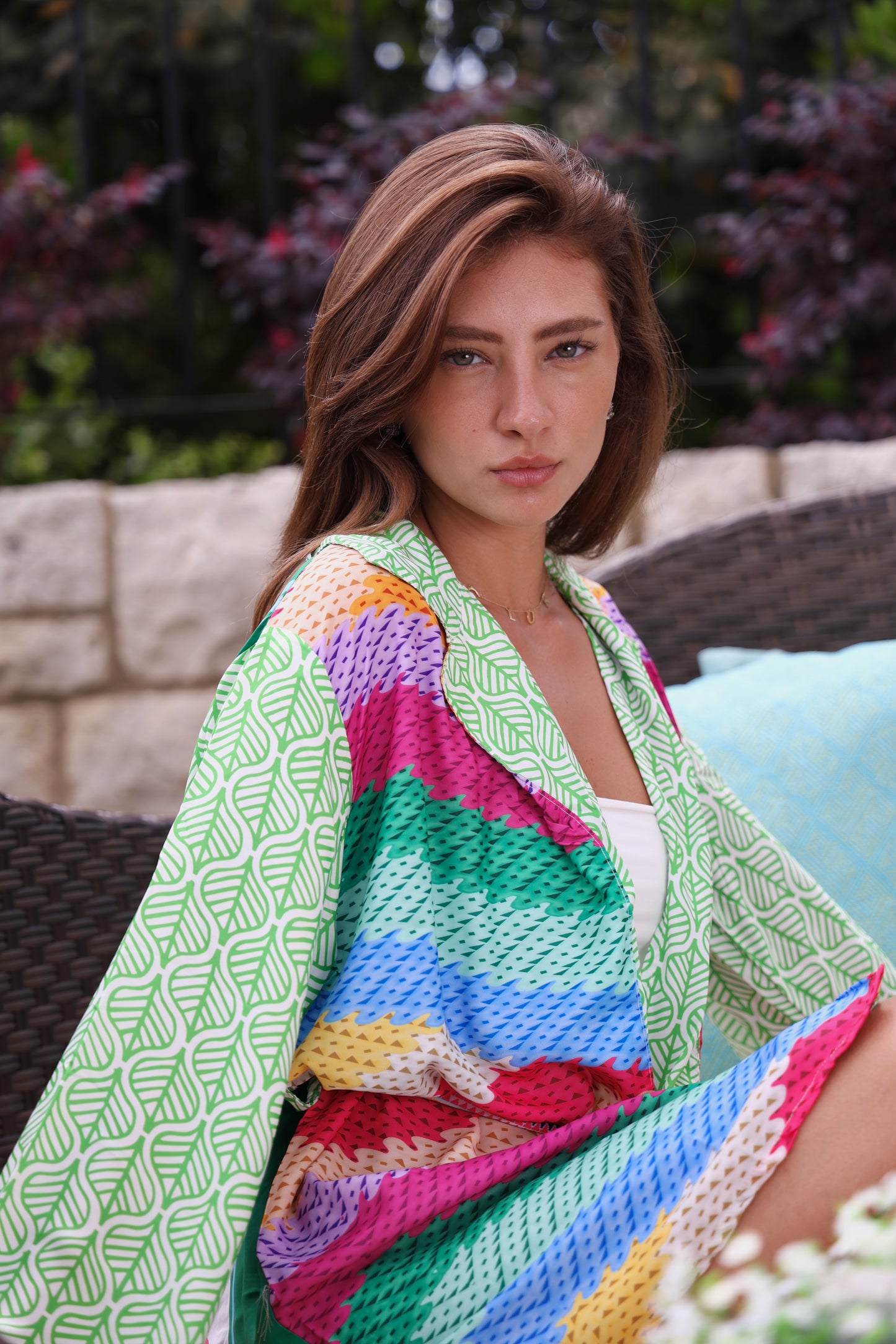 Rainbow Patchwork Kimono Jacket