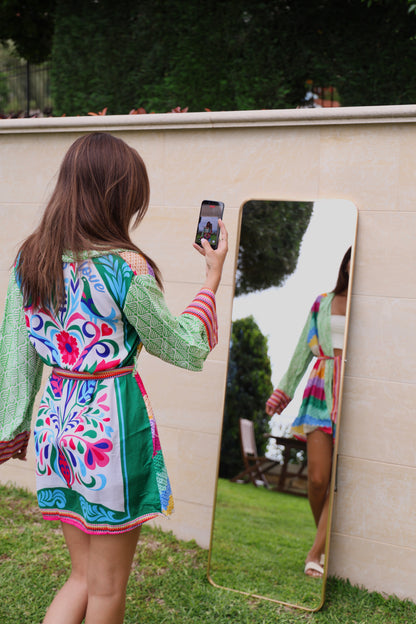 Rainbow Patchwork Kimono Jacket