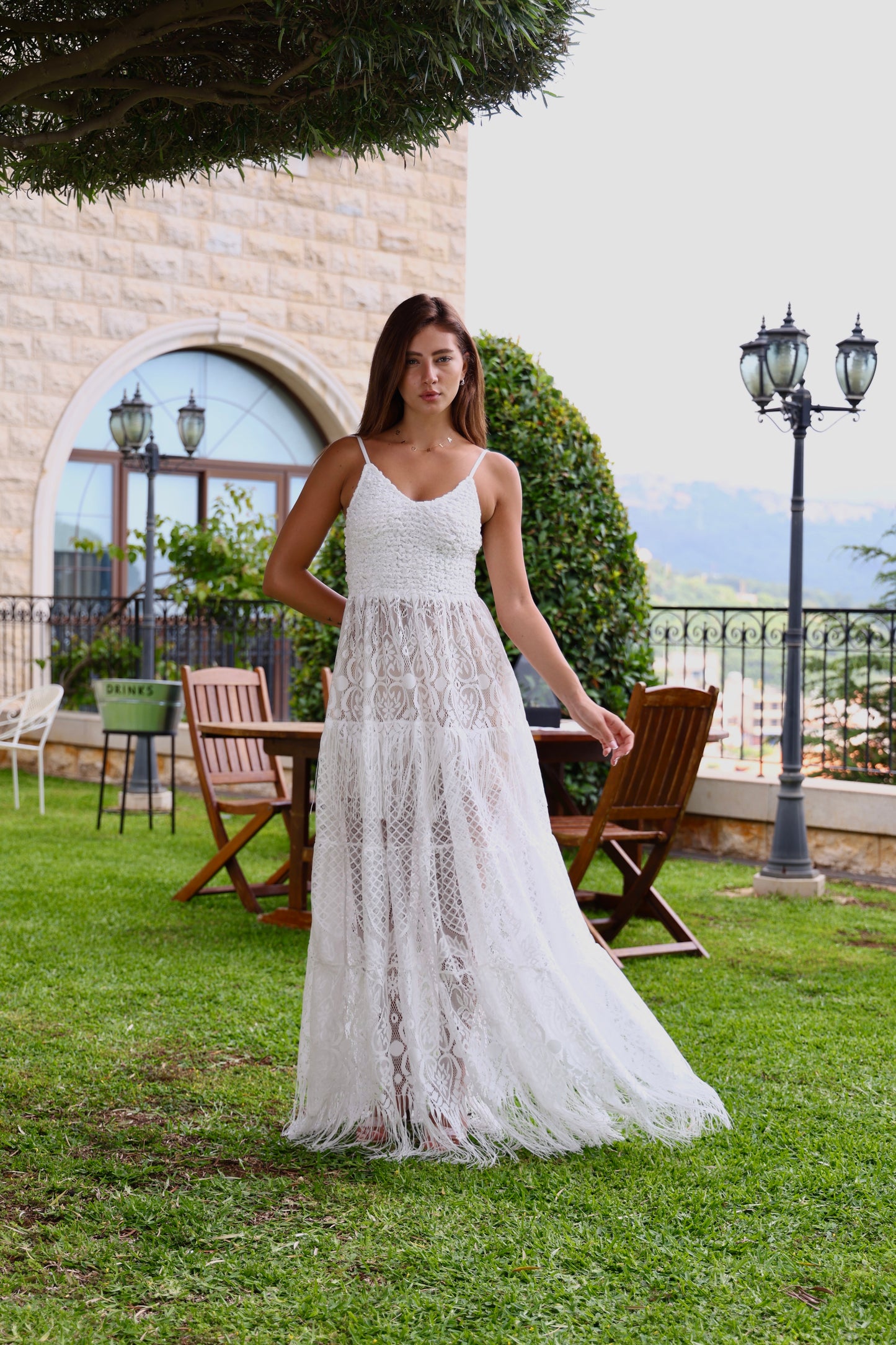 Sheer Lace Maxi Dress