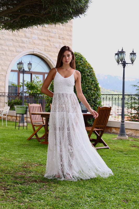 Sheer Lace Maxi Dress