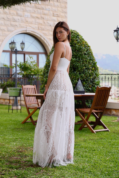 Sheer Lace Maxi Dress