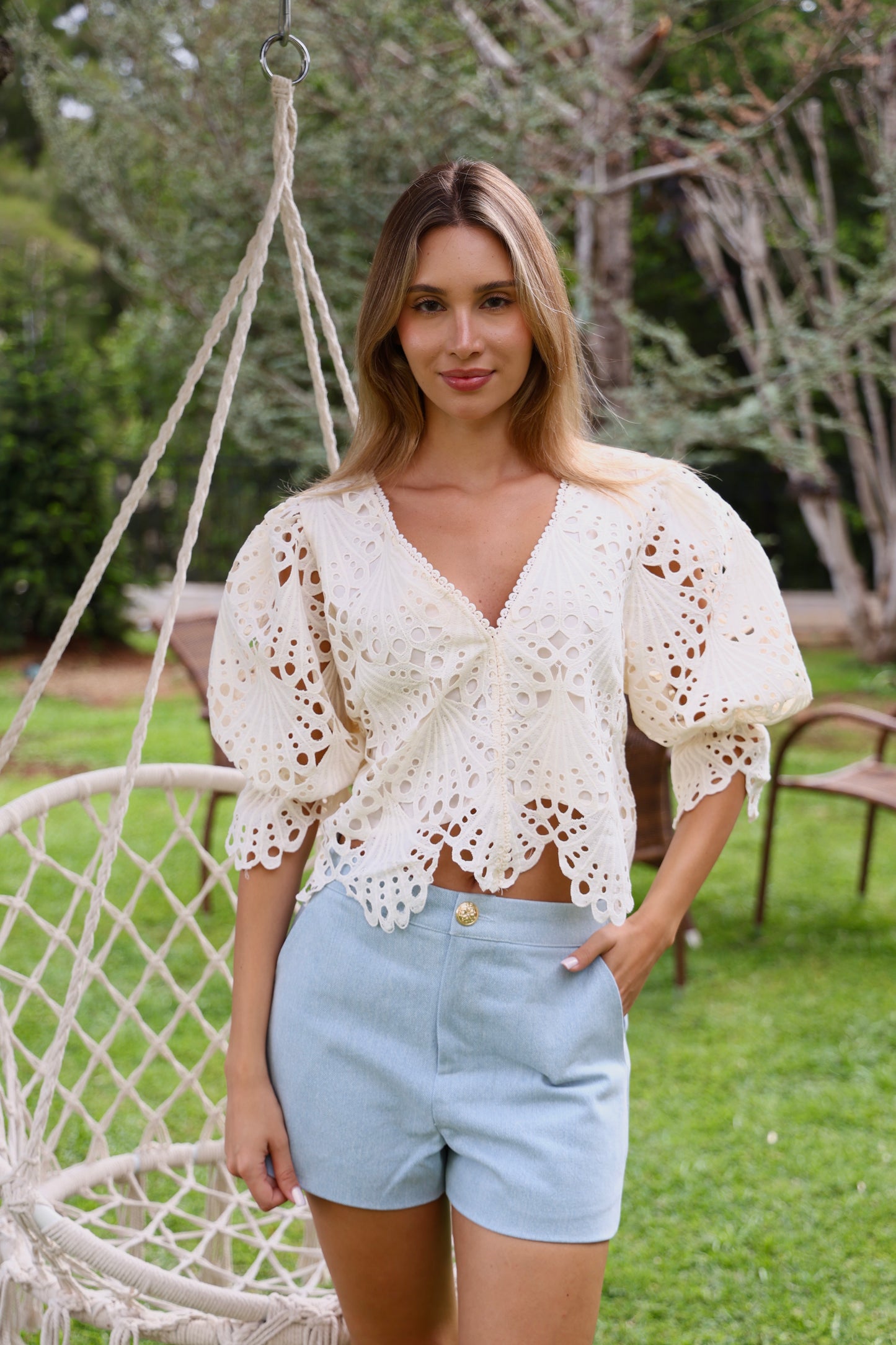 Ivory Broderie Anglaise Blouse