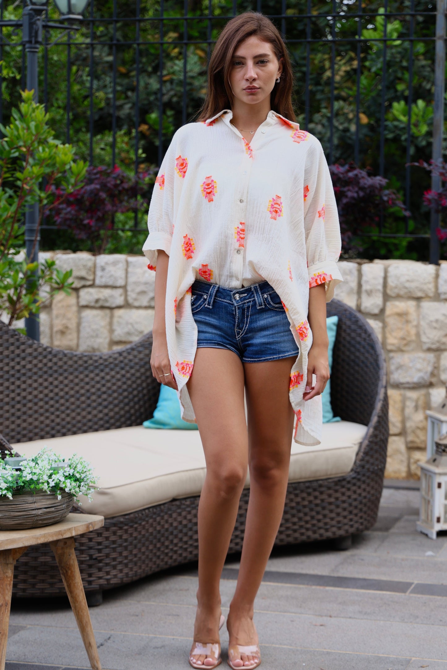 Embroidered Cotton Overshirt