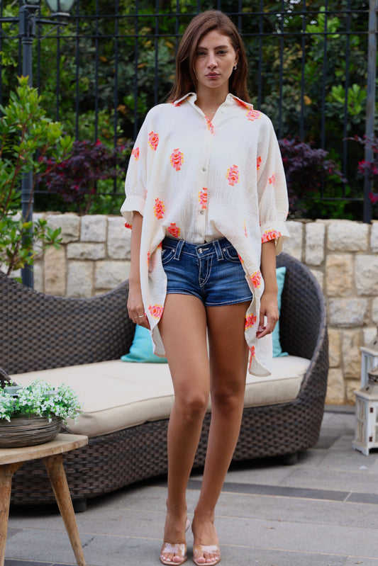 Embroidered Cotton Overshirt