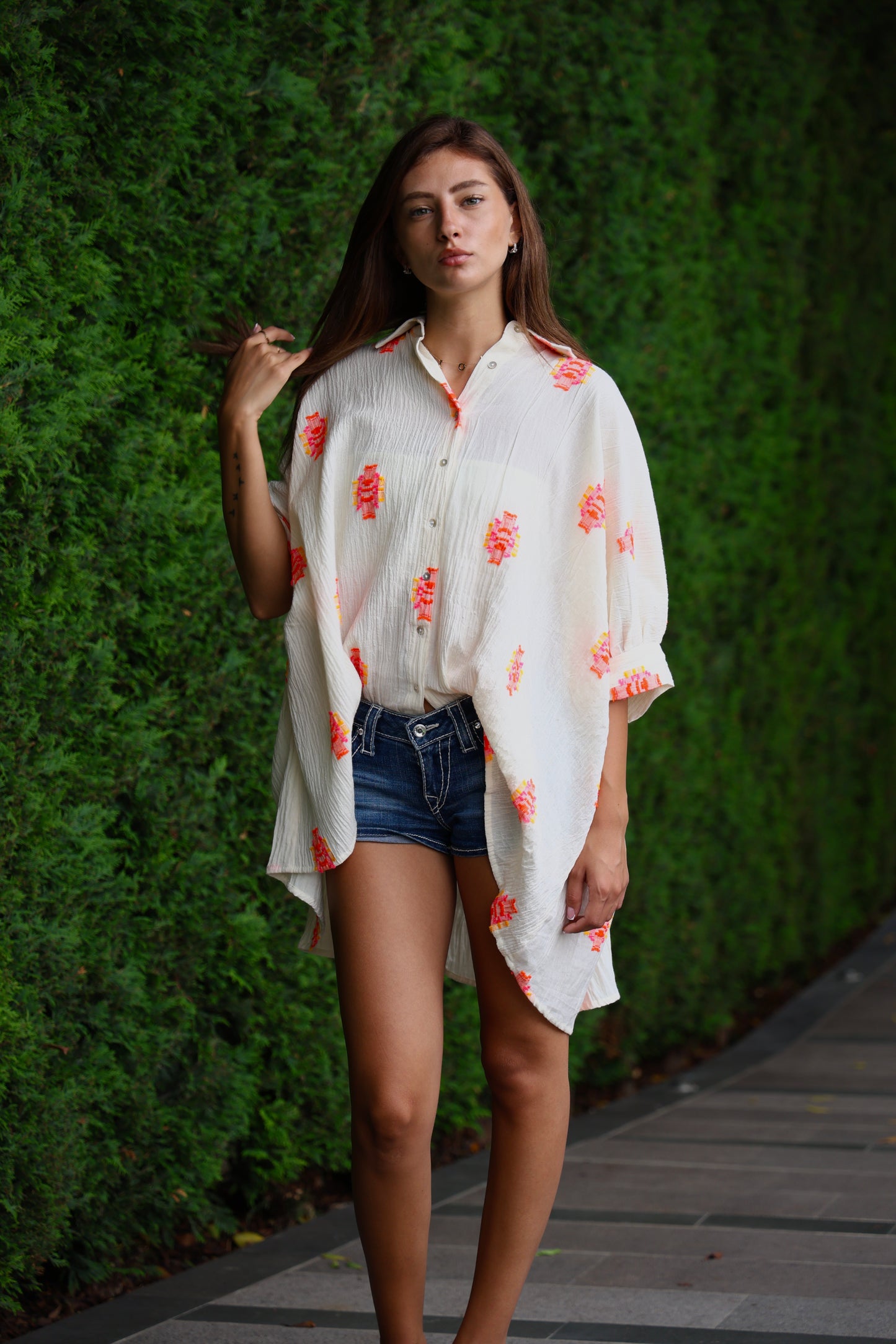 Embroidered Cotton Overshirt